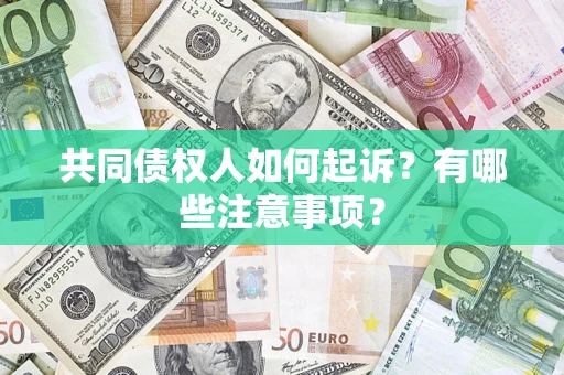 武汉共同债权人如何起诉？有哪些注意事项？